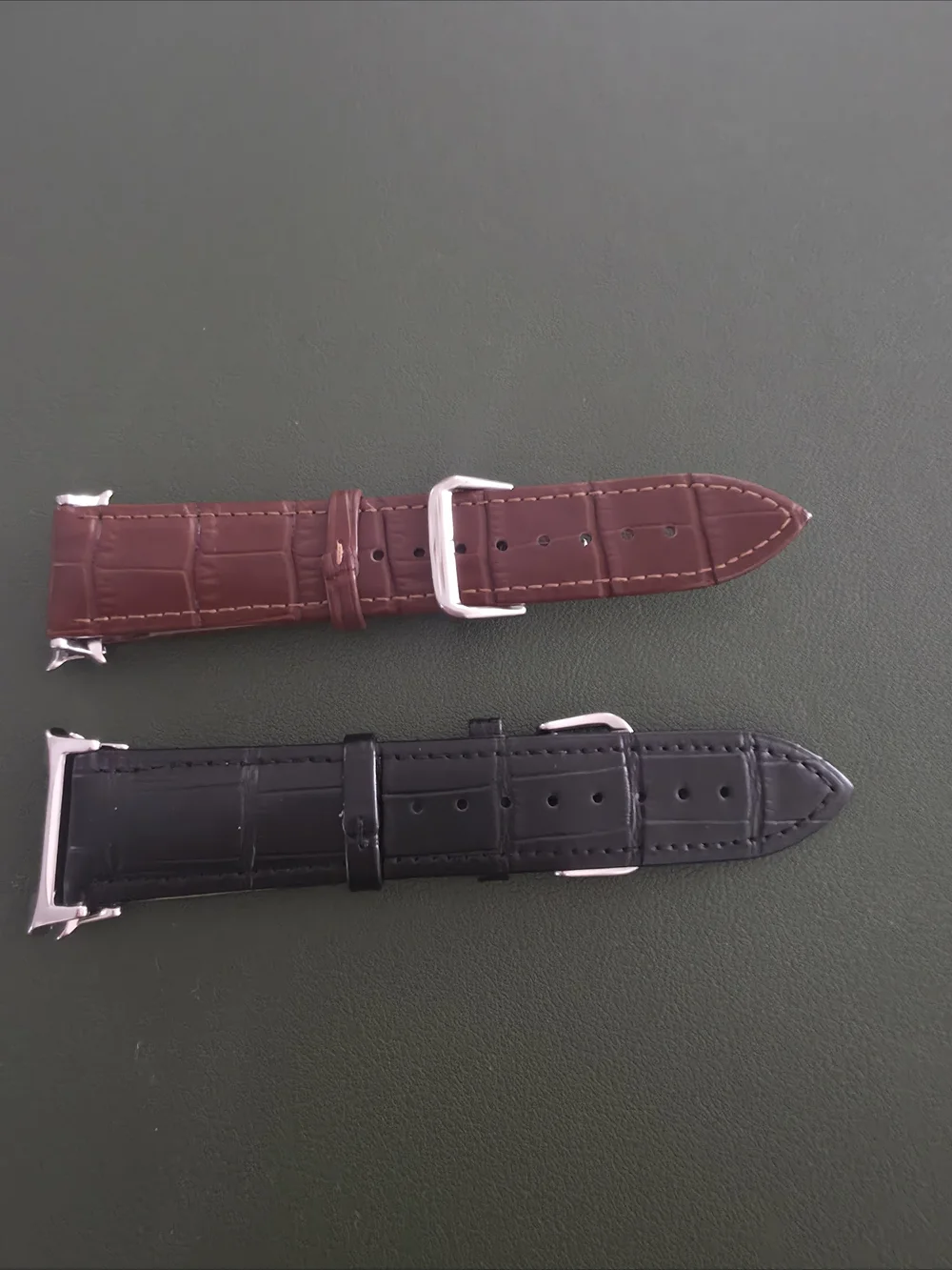 [2 set]PU Leather Strap for Galaxy Watch 8 in Brown and Black